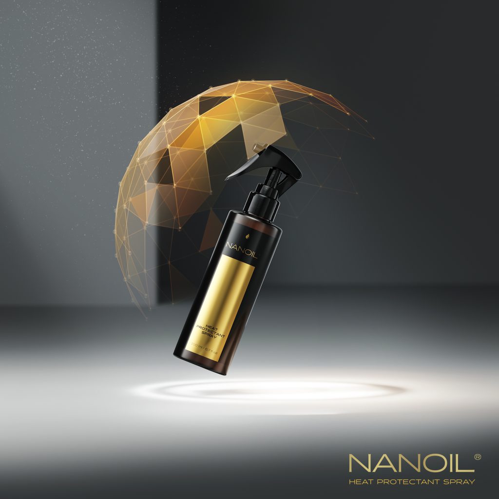 Nanoil varmebeskyttende spray til hår
